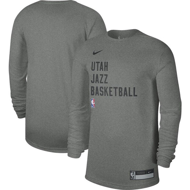 Men's Utah Jazz Heather Gray 2023/24 Legend On-Court Practice Long Sleeve T-Shirt